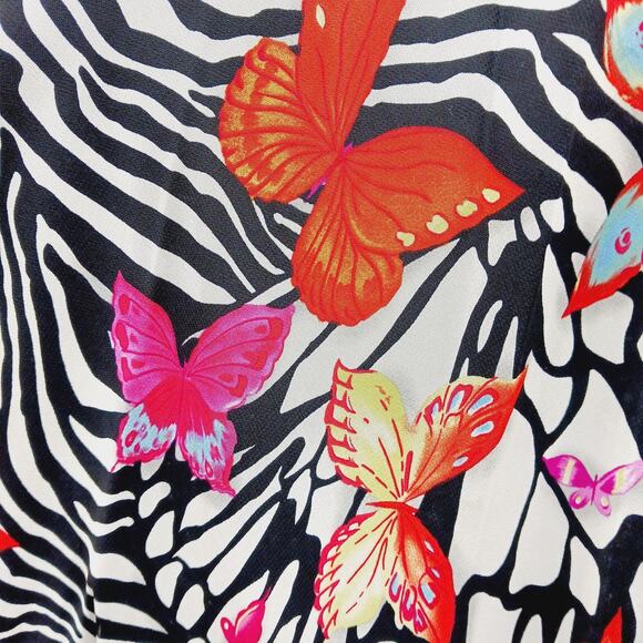 Skirt Midi Ceduxion Zebra Butterfly Orange Pink Midi Boho Y2K Whimsycore Size L - Picture 4 of 12